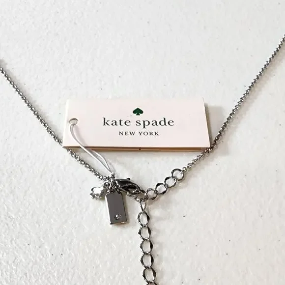 Kate Spade Spot The Spade Pave CZ Charm Pendant Necklace - Picture 5 of 9